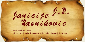 Janićije Masniković vizit kartica